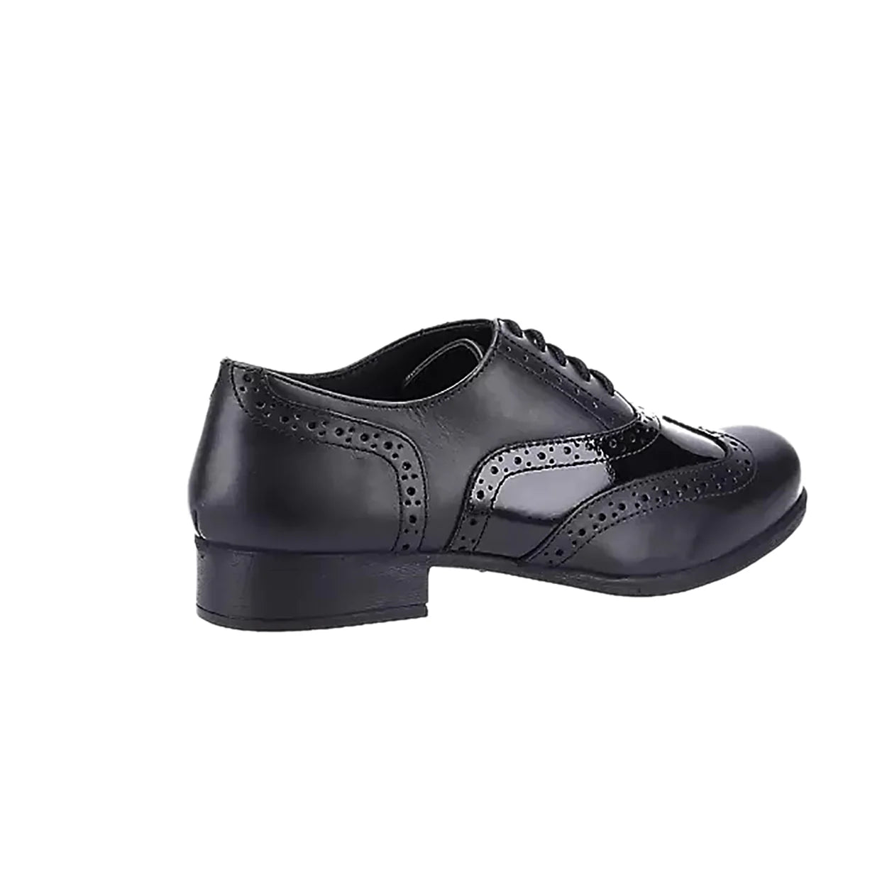 Hush Puppies Classic Kada Patent Polished Back Kids Leather Brogue School Shoes