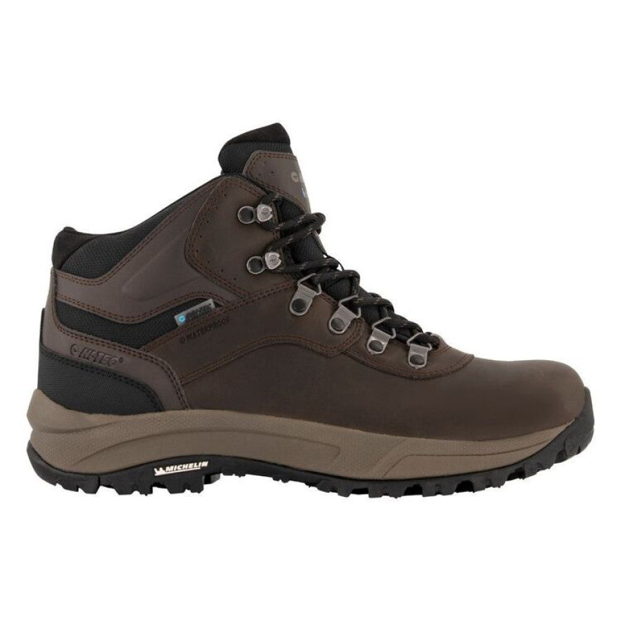 Hi-Tec Altitude Ozark Trail Men's Leather Brown Hiking Rubber Sole Boot
