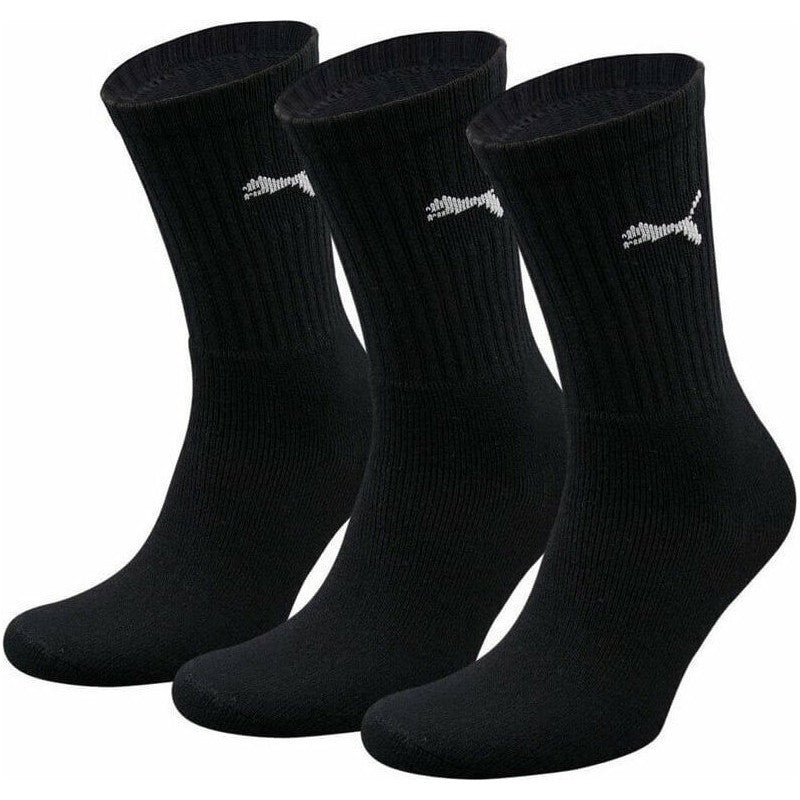 Puma Classic White and Black Crew Socks - Set of 3 Pairs