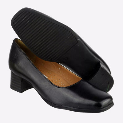 Amblers Walford  Ladies Leather Shoes (Black/navy)