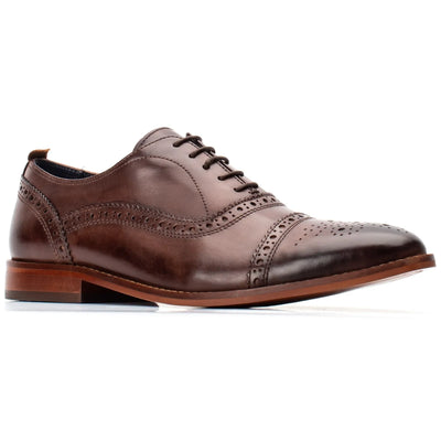 Base London Cast Washed Lace Up Brogue Shoe