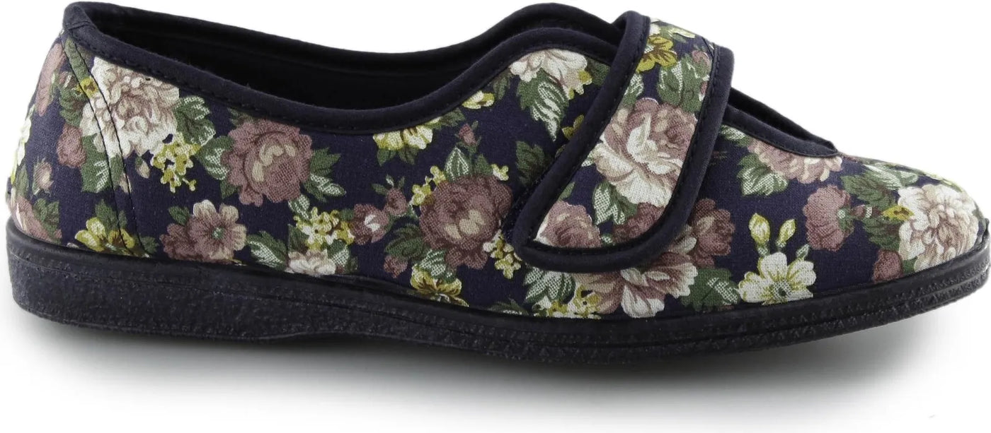 GBS Wendy Women's Canvas Full Slipper with Touch Fastening