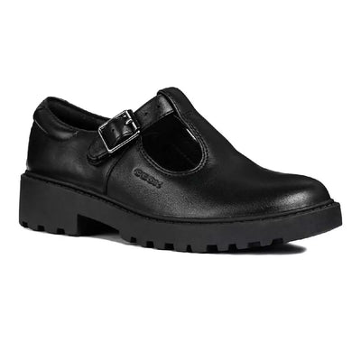 Geox J Casey G.T-Bar E non-slip outsole  Leather Buckle Shoe