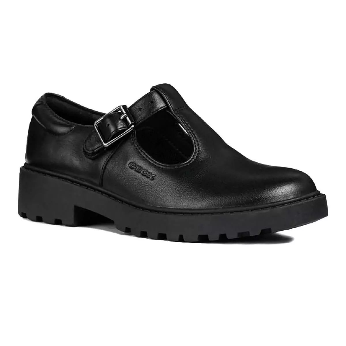 Geox Girls J Casey G E Leather Buckle Shoe