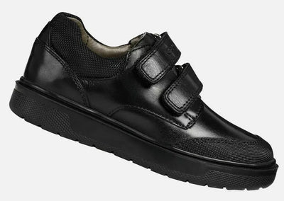 Geox Riddock Leo Black Leather Touch Fastening Shoe