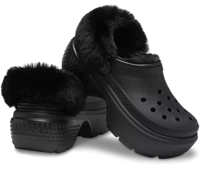 Crocs Unisex-Adult Classic Lined Stomp Clog Black Slipper