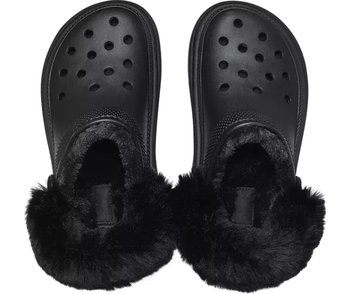 Crocs Unisex-Adult Classic Lined Stomp Clog Black Slipper