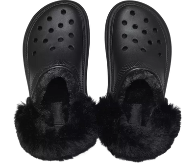 Crocs Unisex-Adult Classic Lined Stomp Clog Black Slipper