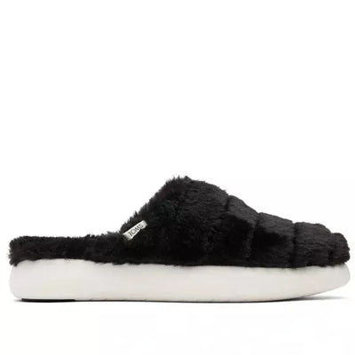 Toms Ladies Alpargata Mallow  Summer Fluff Slippers In Black