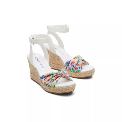 Toms Ladies Marisol Wedge Heeled Ankle Strap Multi Color Sandal