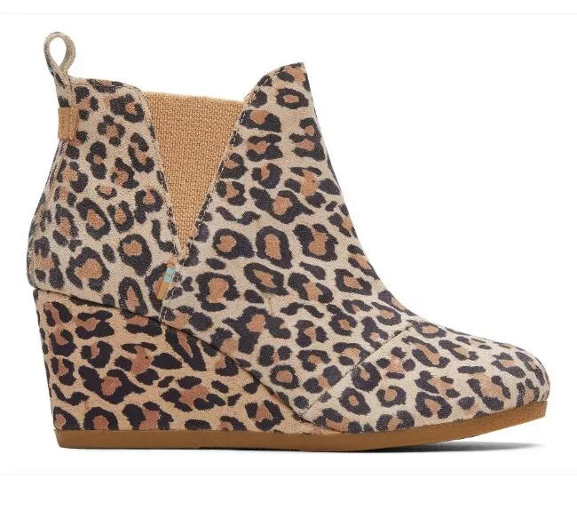 Toms Ankle Brown Leopard Print Heel Boot