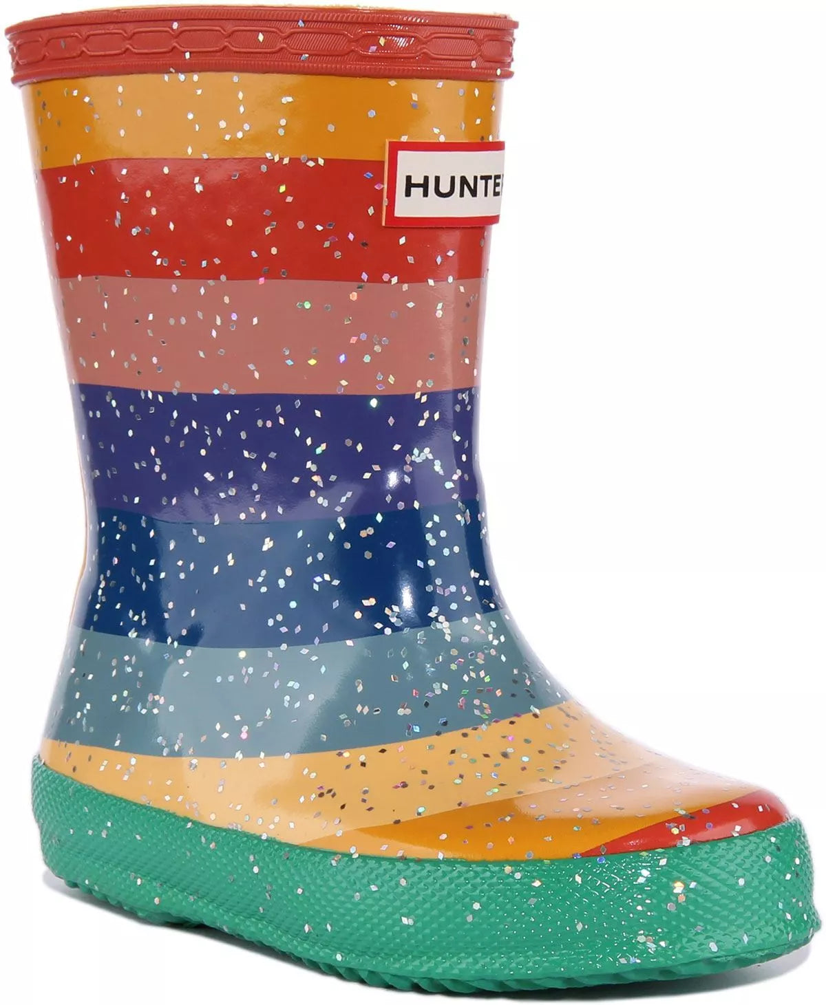 Hunter Kid 1 Rainbow Glitter Rubber Boot