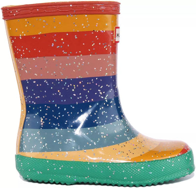 Hunter Kid 1 Rainbow Glitter Rubber Boot