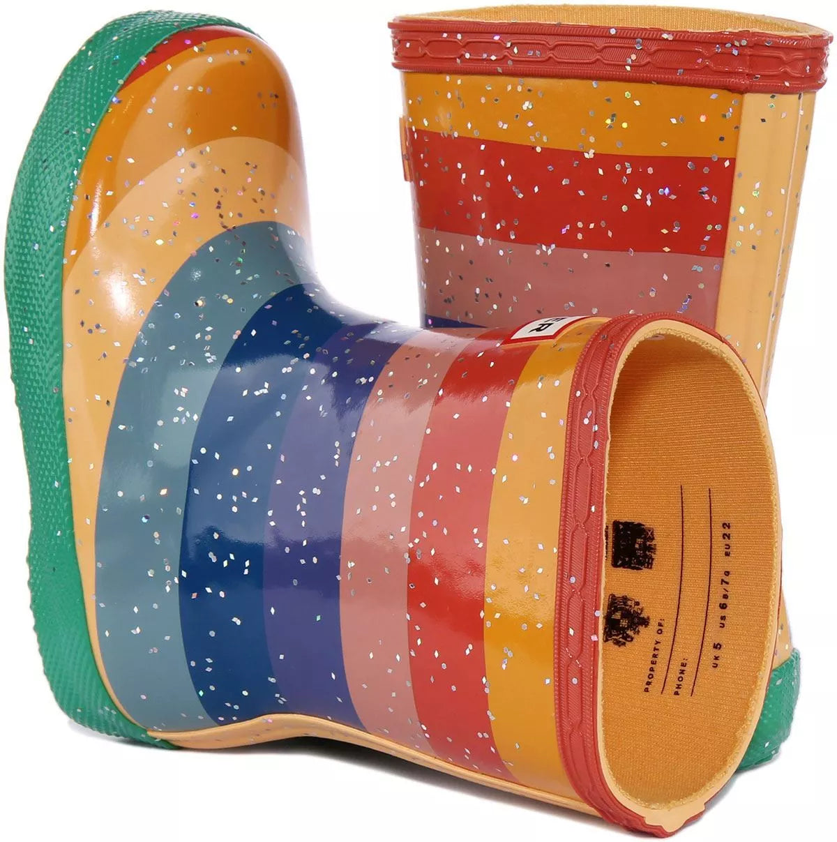 Hunter Kid 1 Rainbow Glitter Rubber Boot