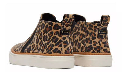 Toms Bryce Tan Classic Leopard Print Suede Slip Boot