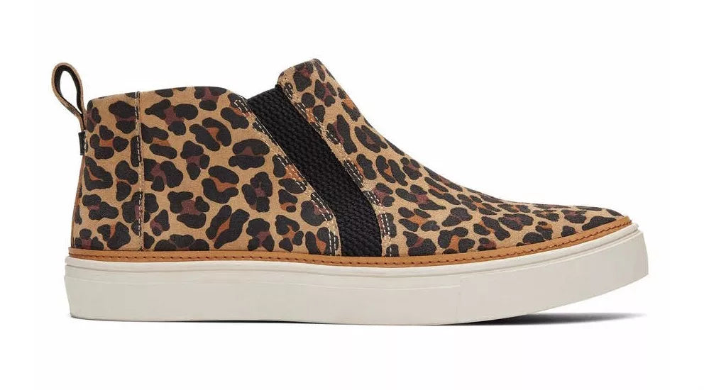 Toms Bryce Tan Classic Leopard Print Suede Slip Boot