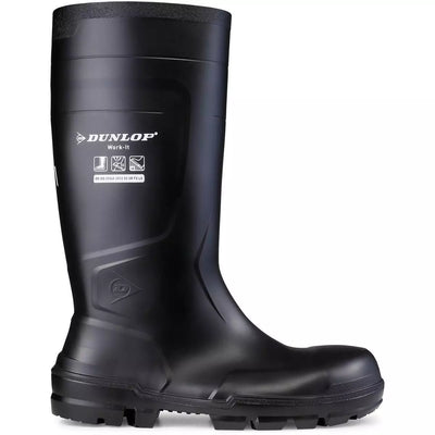 Dunlop Work It Full Safety Black Wellington