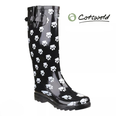 Cotswold Women's Dog Paw Wellington Boot