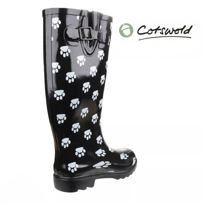 Cotswold Women's Dog Paw Wellington Boot