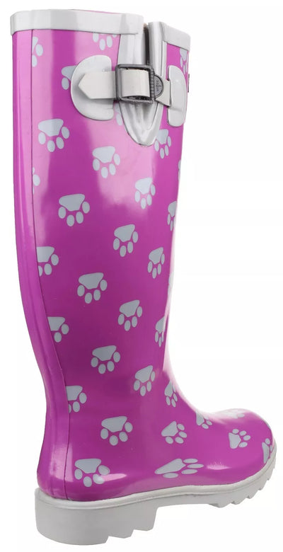 Cotswold Women's Dog Paw Wellington Boot