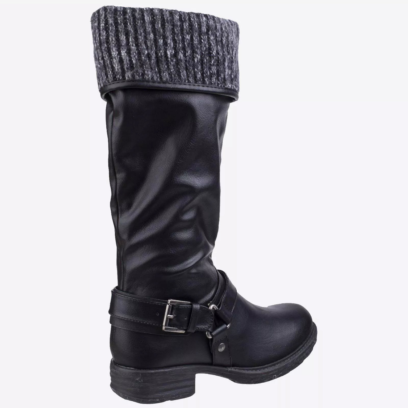 Divaz Monroe Pull On Tall Cuffed Fur Lined Casual Boots