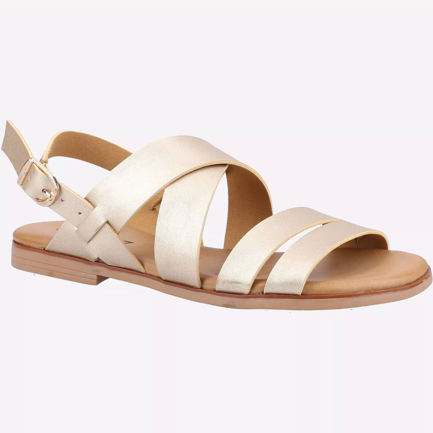 Divaz Sienna Ladies Gold Metallic  Summer Buckle Sandals