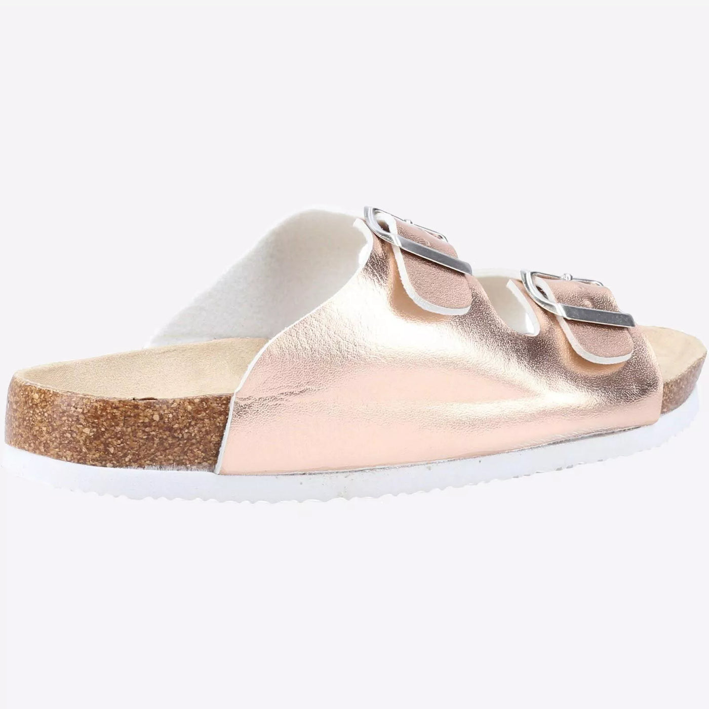 Divaz Nimes Women Dual Buckle Casual Sandal In Rose Gold