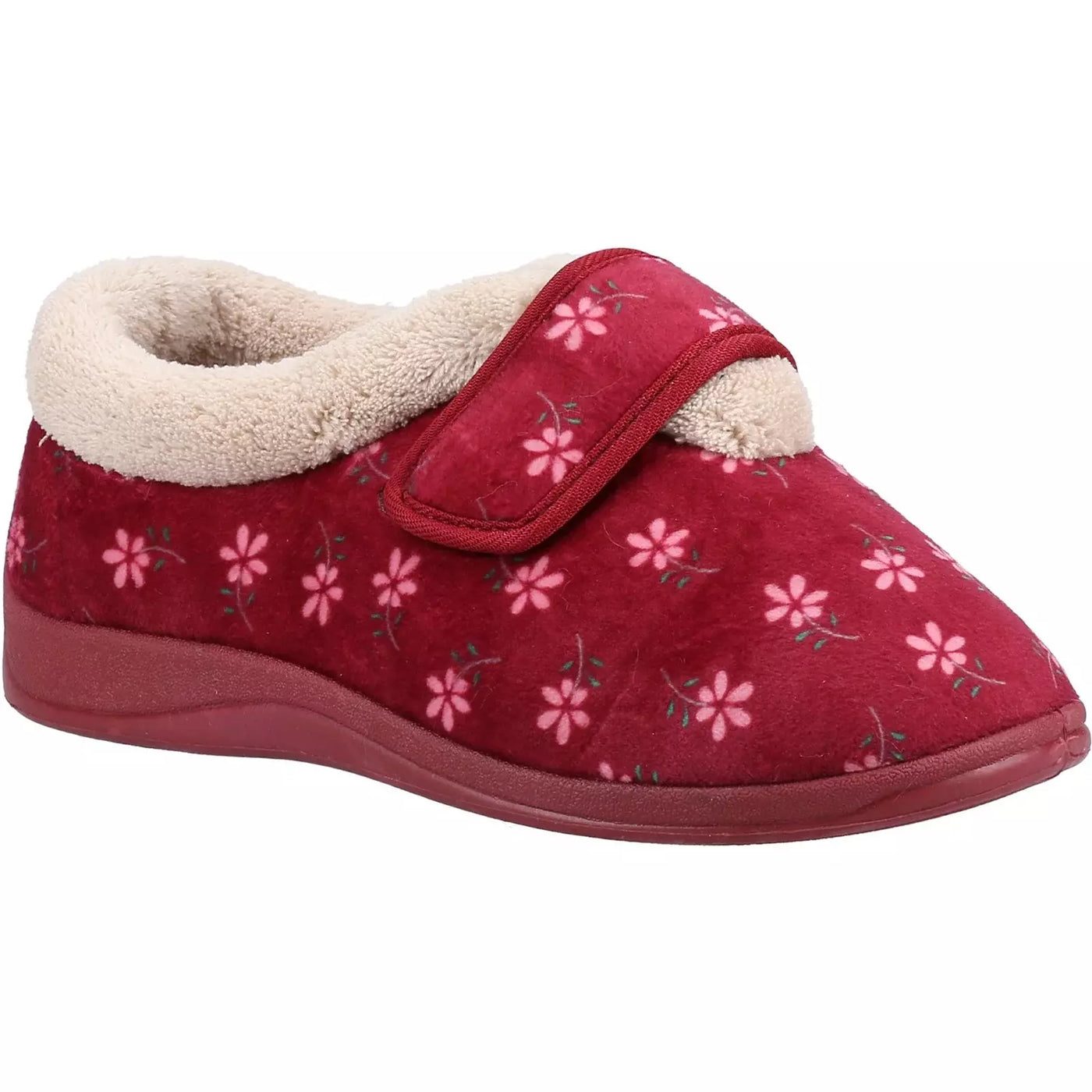 Fleet & Foster Tunnis Womens Memory Foam Full Collar Rubber Sole Slipper