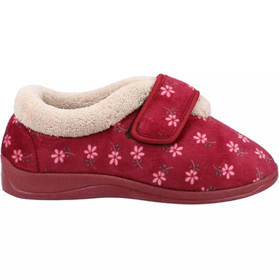 Fleet & Foster Tunnis Womens Memory Foam Full Collar Rubber Sole Slipper