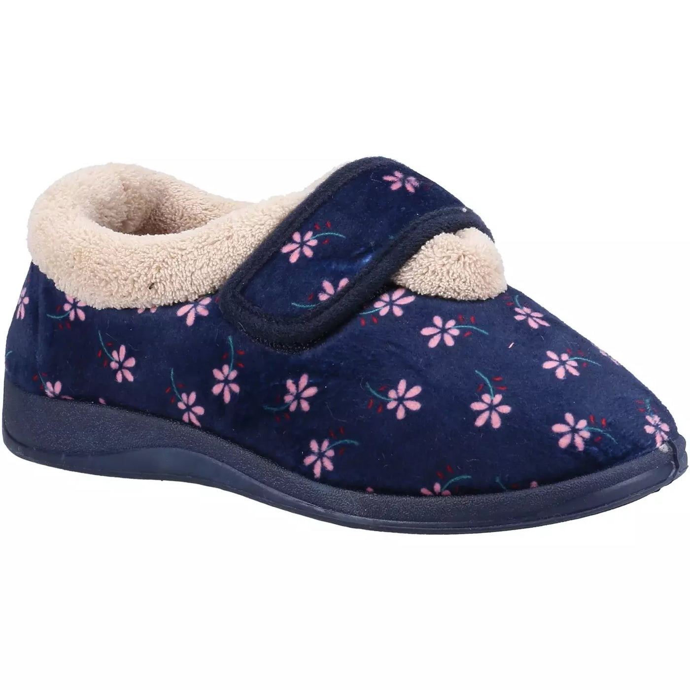 Fleet & Foster Tunnis Womens Memory Foam Full Collar Rubber Sole Slipper