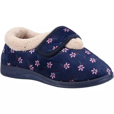 Fleet & Foster Tunnis Womens Memory Foam Full Collar Rubber Sole Slipper