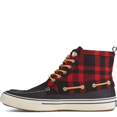 Sperry Bahama Storm Waterproof Black Red Checkered Mens Boots