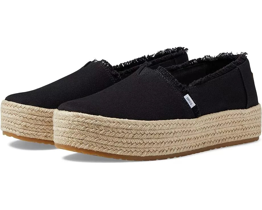 Toms Women Valencia Platform Espadrille In Black