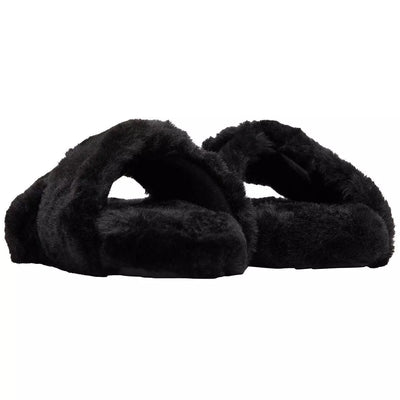 Toms Susie Women's Black Faux Fur Mule Slippers