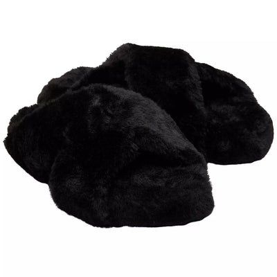 Toms Susie Women's Black Faux Fur Mule Slippers