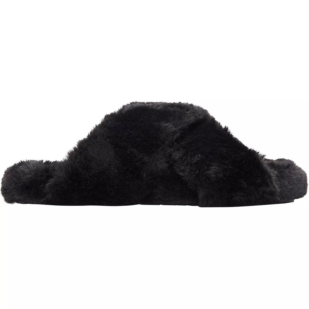 Toms Susie Women's Black Faux Fur Mule Slippers