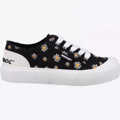 Rocket Dog Ladies Jazzin Plus Dixie Black Floral Print Trainers