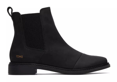 Toms Charlie Black Suede Heel Boot