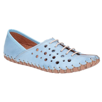 Riva Women Punched Detail Leather Lace Up Casual Shoe