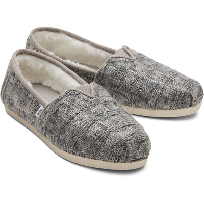 Toms Espadrilles Alpargata Faux Fur Gray Sweater Shoes