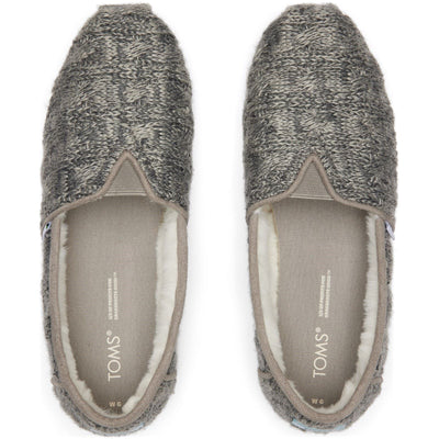 Toms Espadrilles Alpargata Faux Fur Gray Sweater Shoes