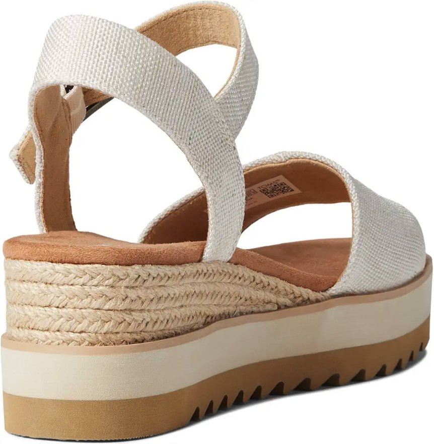 Toms Women's Diana Wedge Ankle Strap Cream Sandal