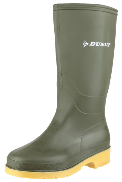 Dunlop Kids Dull Green Wellington Boots