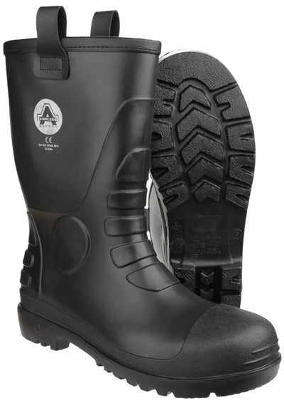 Amblers Safety Black Pvc Rigger Boots