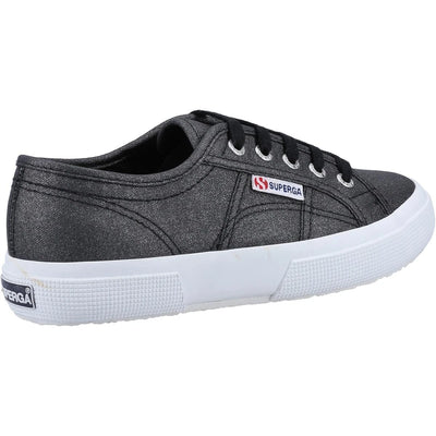 Superga Glitter Canvas Lace Up Sneakers in Black