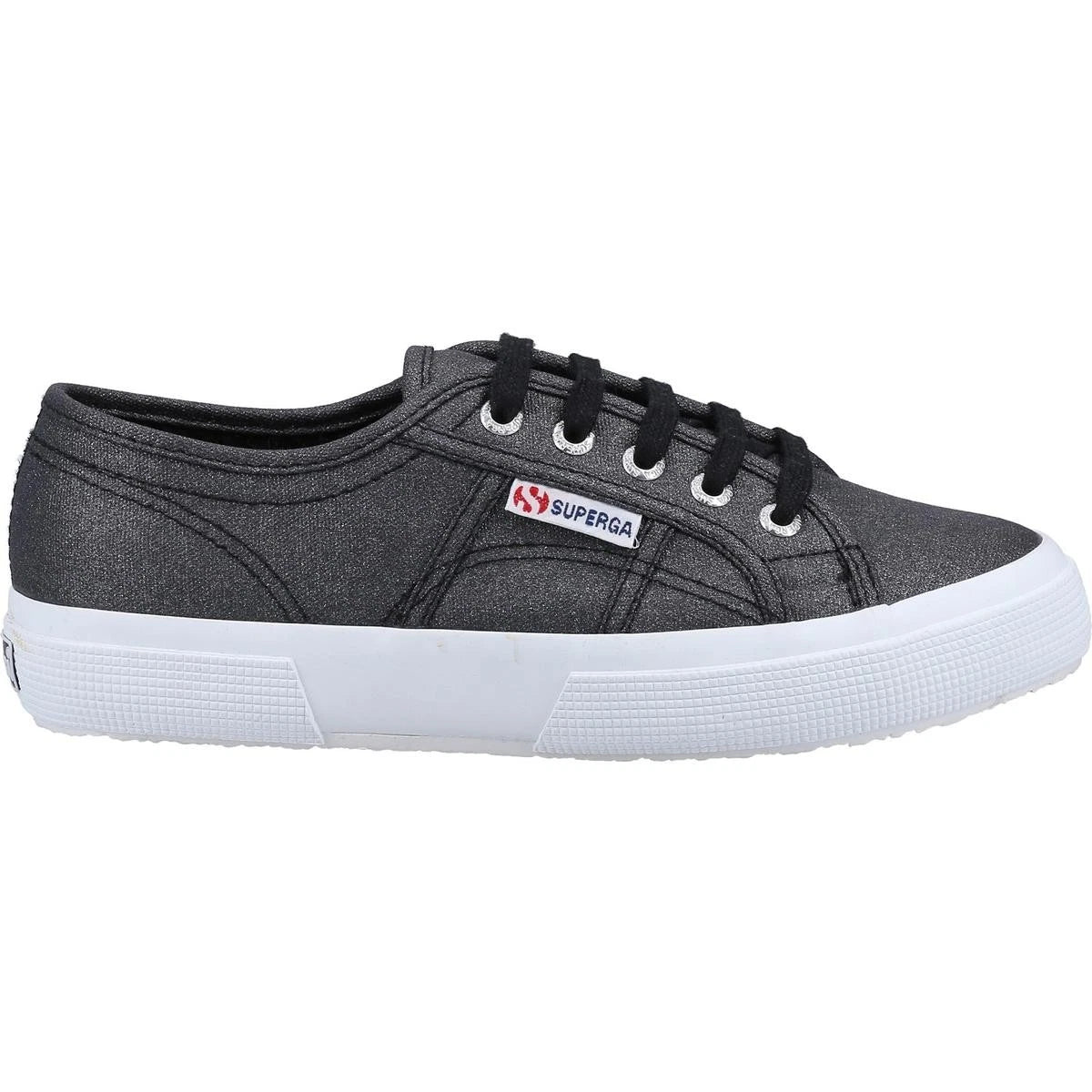 Superga Glitter Canvas Lace Up Sneakers in Black