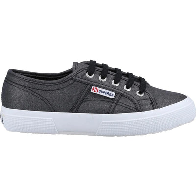 Superga Glitter Canvas Lace Up Sneakers in Black