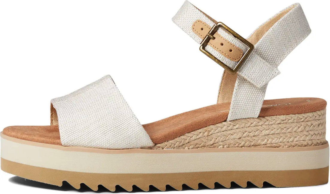 Toms Women's Diana Wedge Ankle Strap Cream Sandal