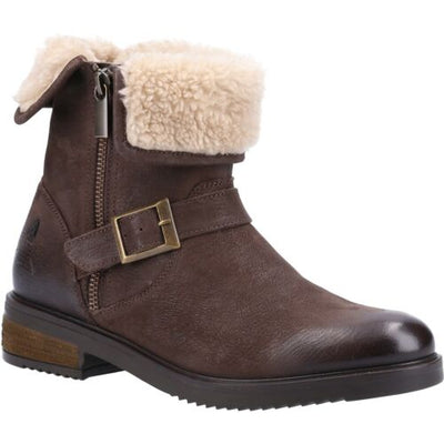 Hush Puppies Tyler Ladies Casual Leather Zip-Up Ankle Boot