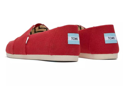 Toms Alpargata Red Canvas Men Classic Slip-on Flats Casual Shoes